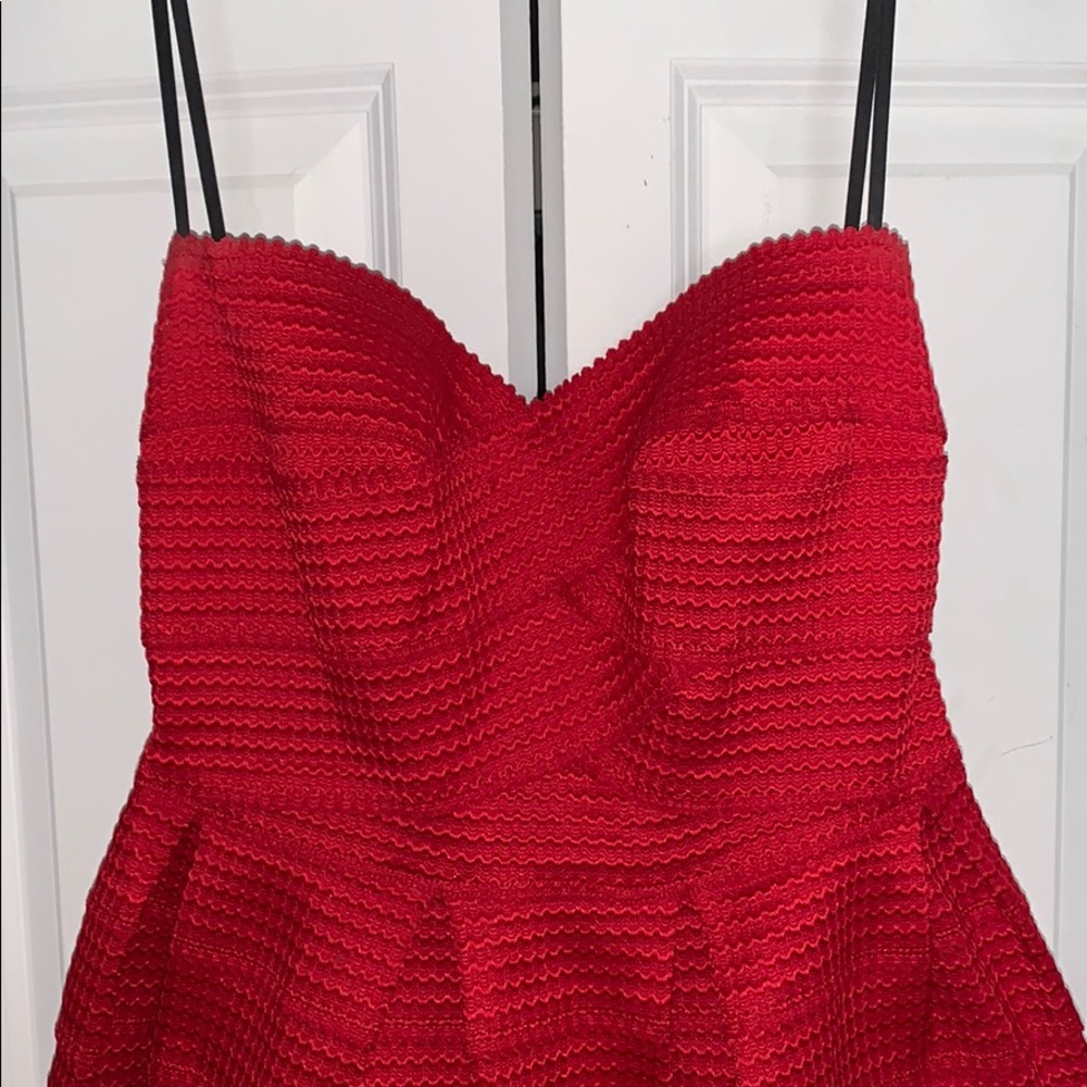 Red Strapless Cocktail Dress